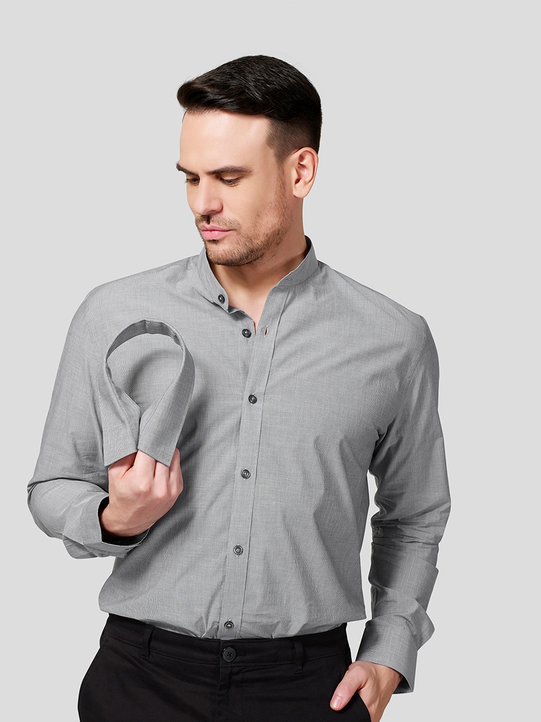 

Zest Melange Men Premium Opaque Formal Shirt, Black