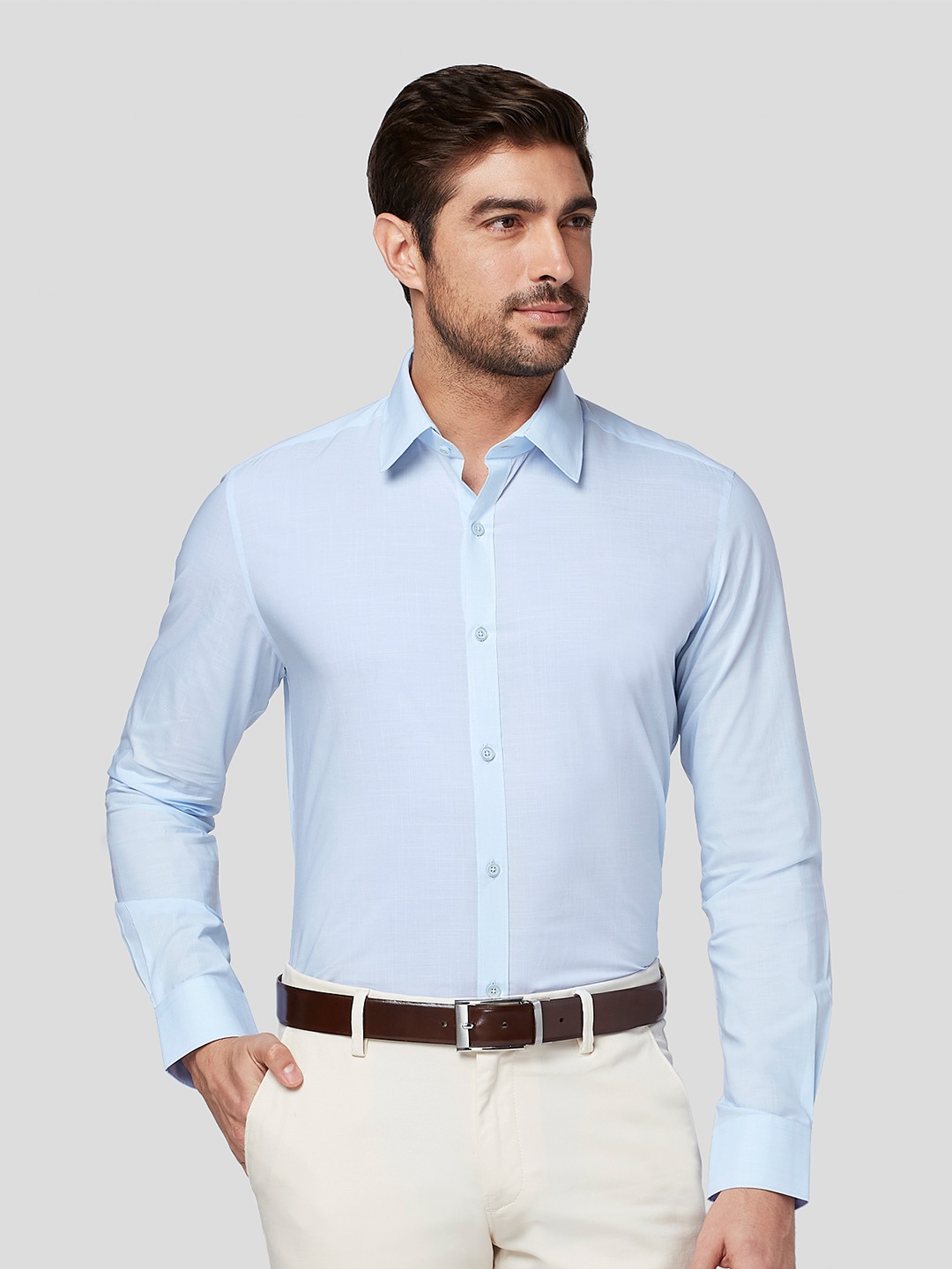

Zest Melange Men Premium Opaque Formal Shirt, Blue