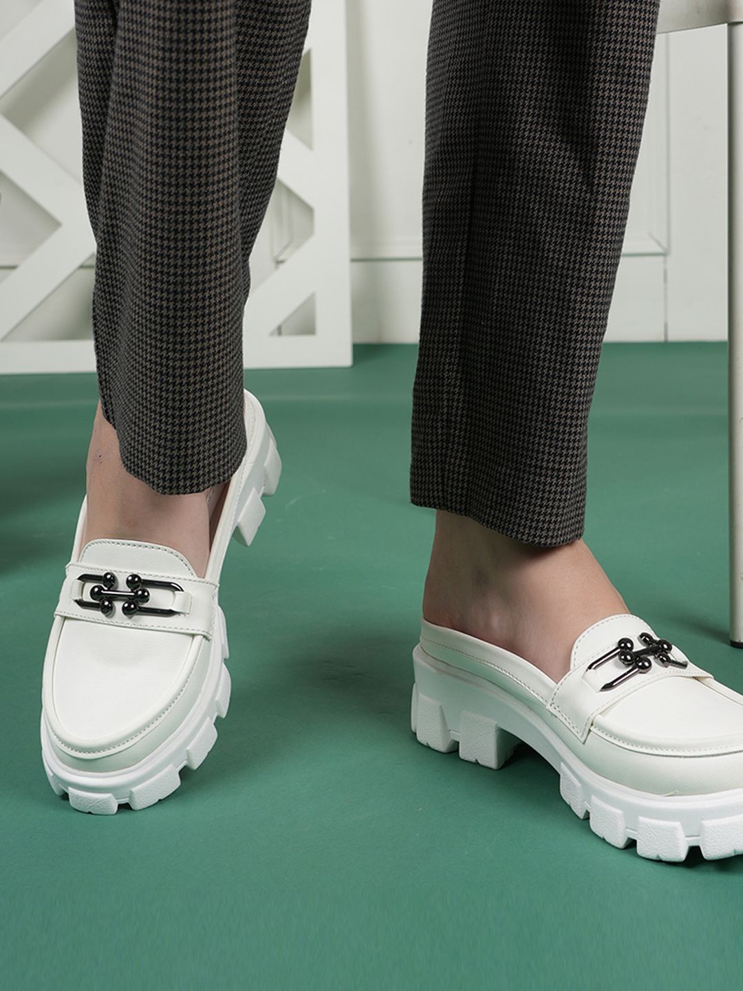 

DressBerry Women Patent Leather Loafers, White