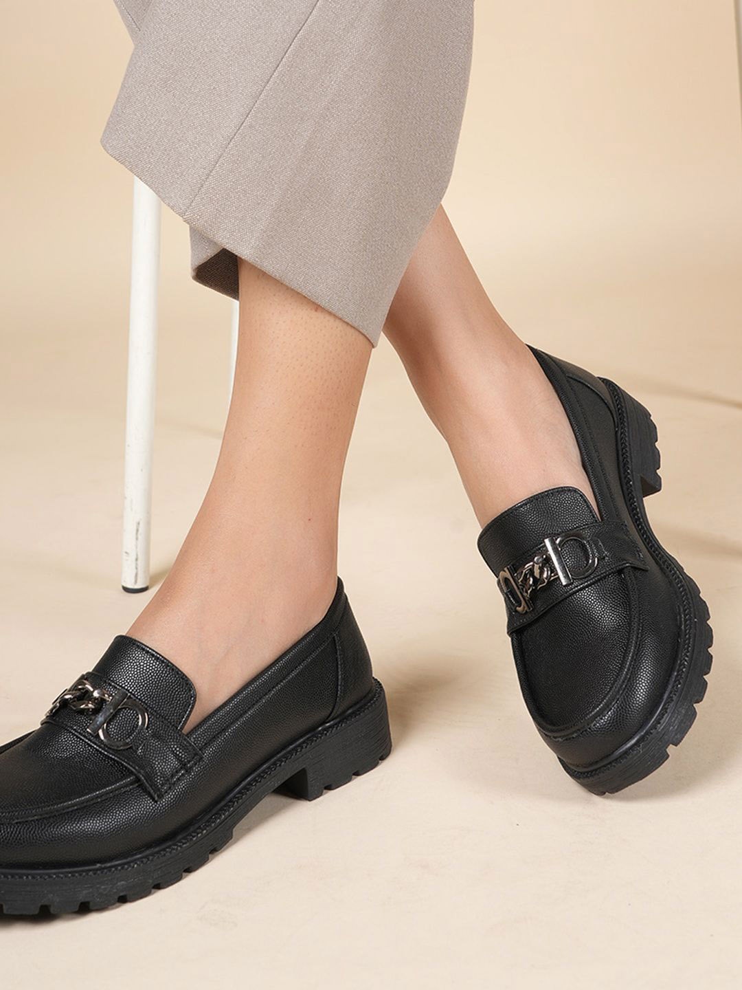 

DressBerry Women Patent Leather Loafers, Black