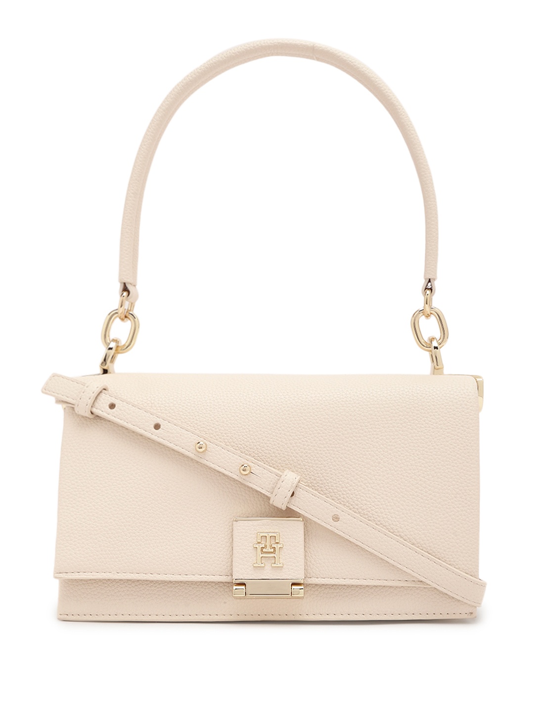 

Tommy Hilfiger PU Structured Satchel, Beige