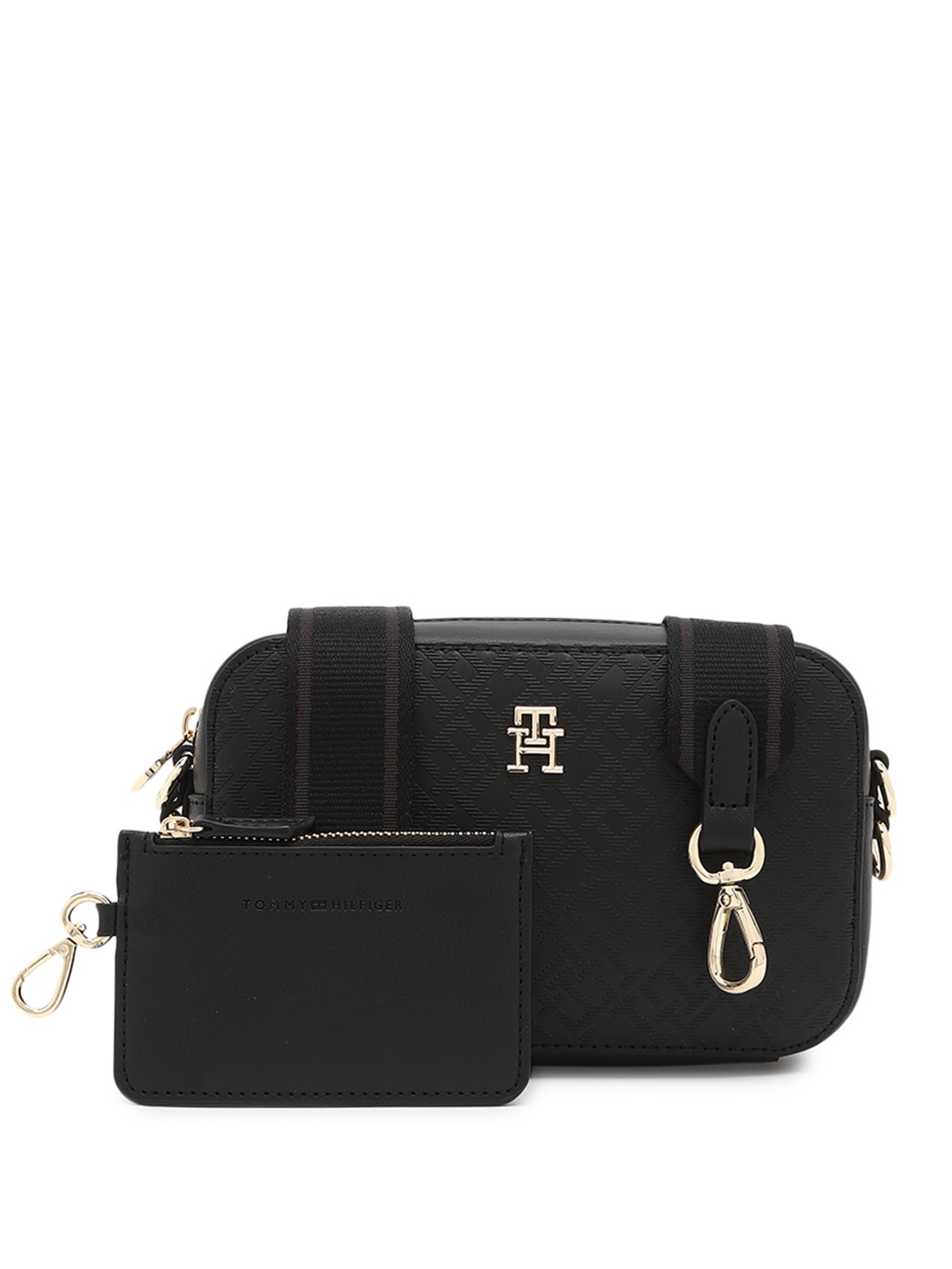 

Tommy Hilfiger PU Structured Sling Bag, Black
