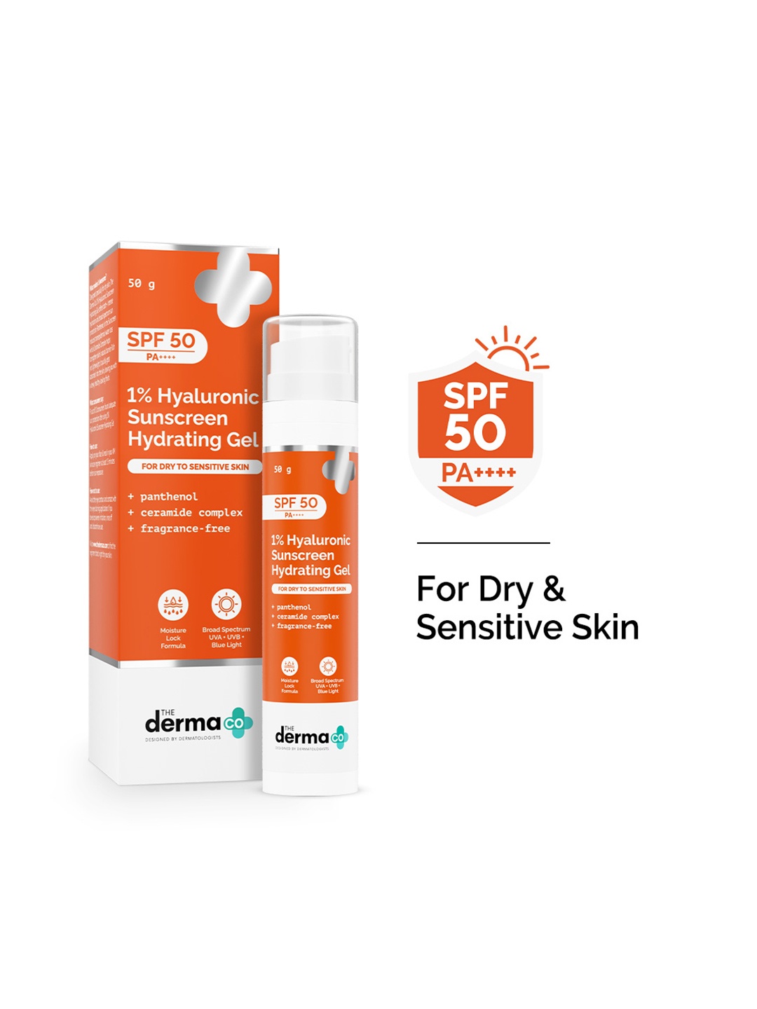 

The Derma Co. 1% Hyaluronic Sunscreen Hydrating Gel - 50g, Orange