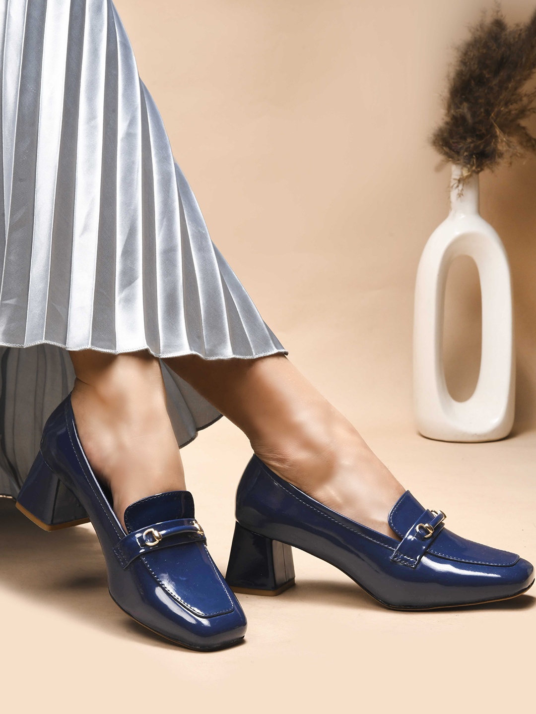 

SHUZ TOUCH Women Block Heel Pumps, Blue