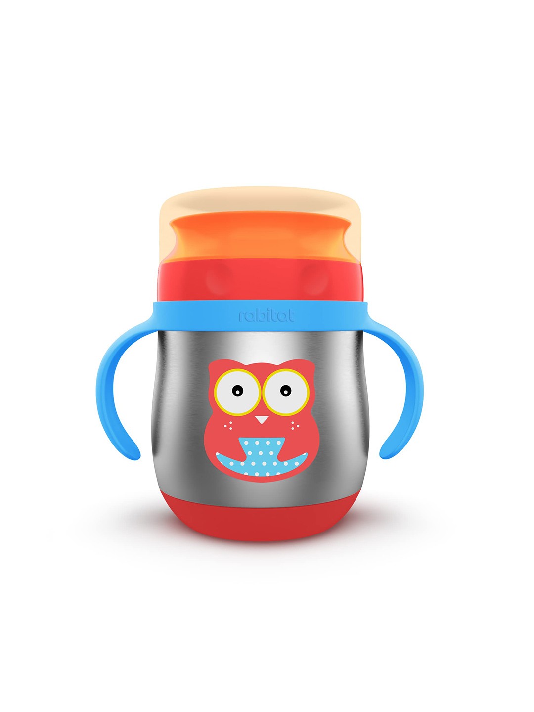 

Rabitat Kids Blue & Red Stainless Steel Printed 360 Training Cup Water Bottle 360ml