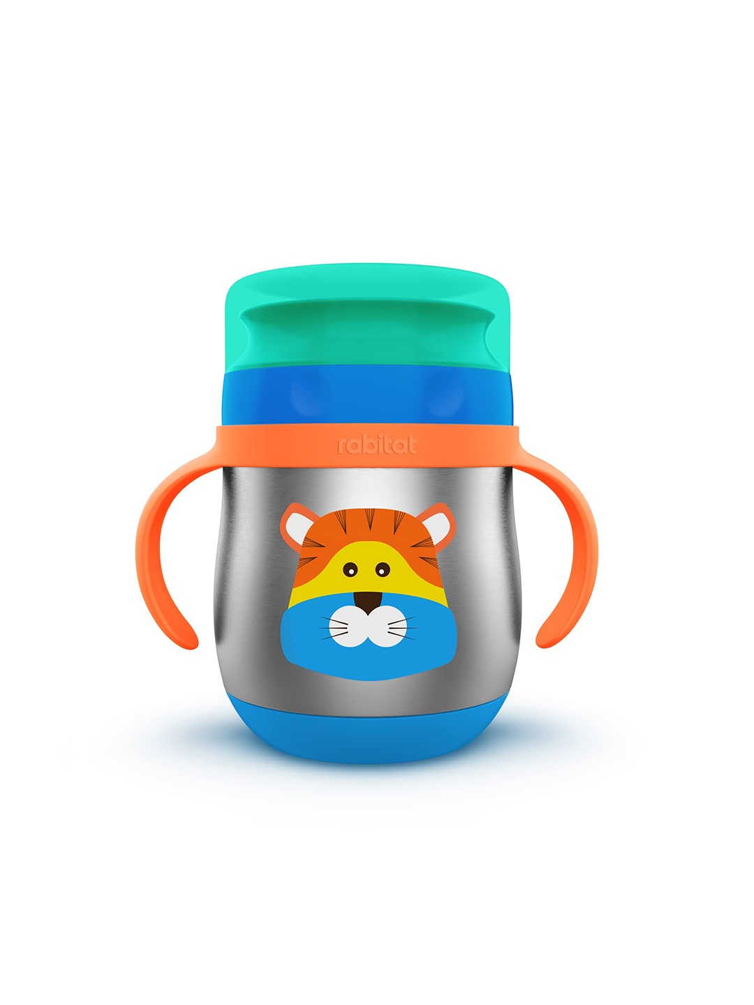 

Rabitat Kids Blue Stainless Steel Printed First Step Sipper Water Bottle 360ml
