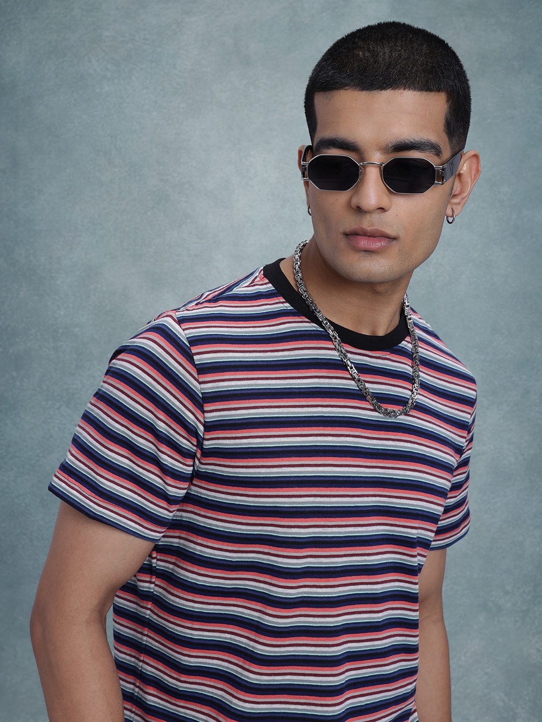 

The Roadster Lifestyle Co. Horizontal Striped T-shirt, Navy blue