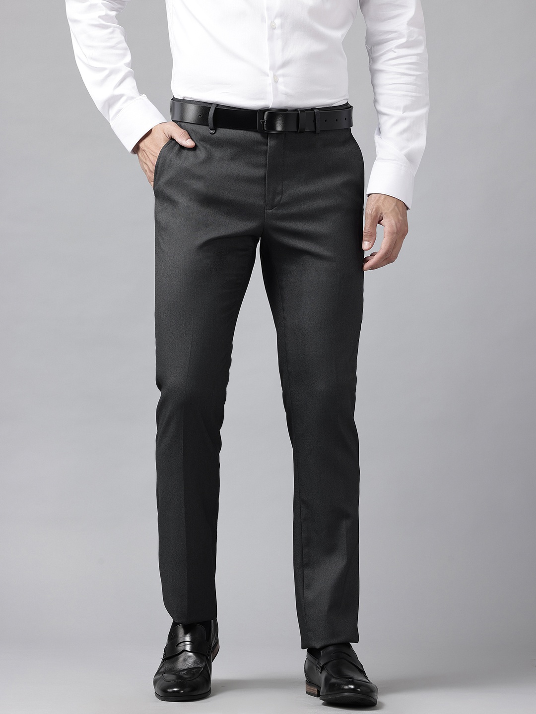 

Blackberrys Men Slim Fit B-95 Formal Trousers, Charcoal