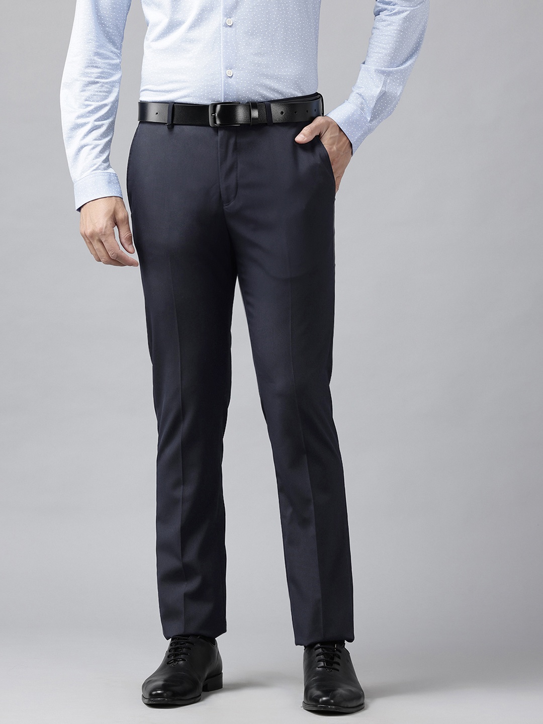 

Blackberrys Men B-95 Slim Fit Formal Trousers, Navy blue