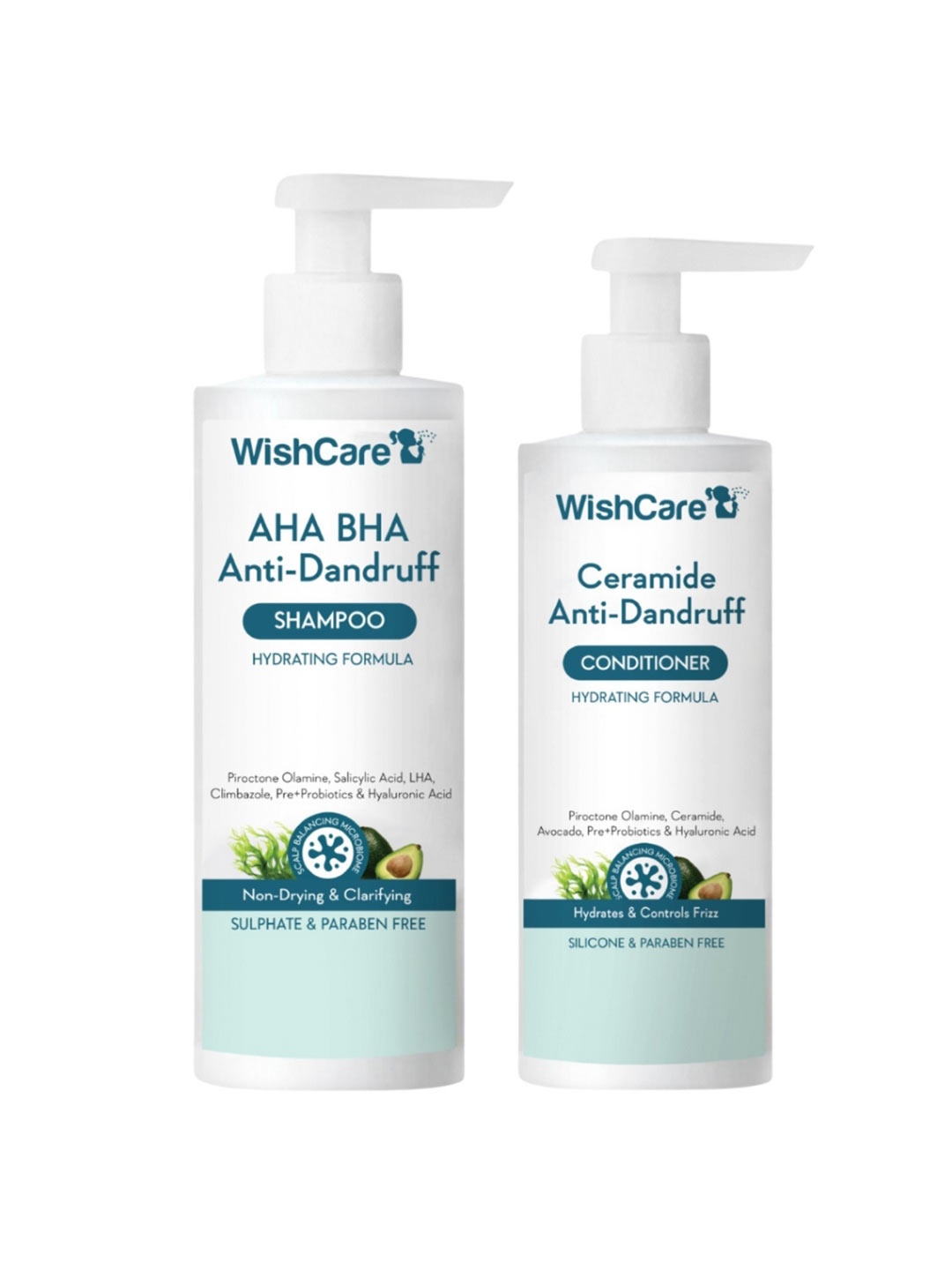 

WishCare Anti-Dandruff Hair Care Combo - Shampoo 250ml + Conditioner 200ml, White