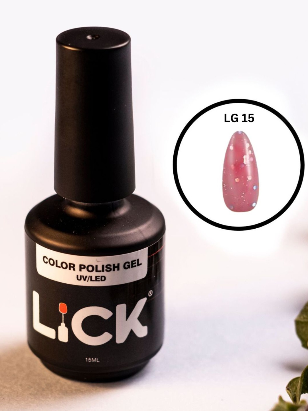 

LICK Color Polish UV / LED Gel Nail Polish - 15 ml - Pink LG 15