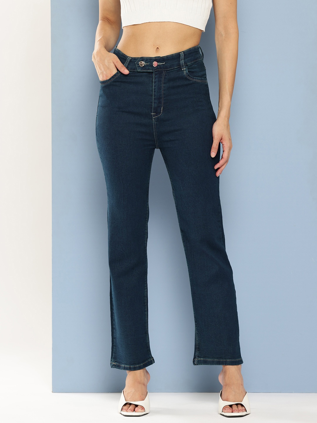 Aarika Women Solid Jeans, Navy blue