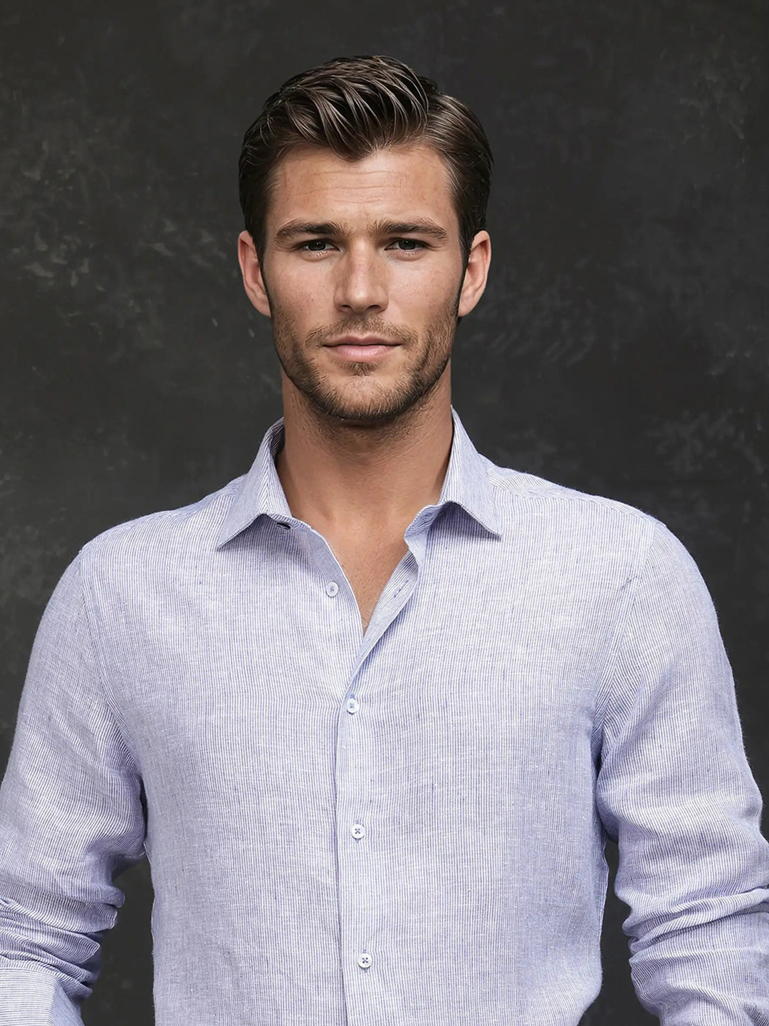 

RARE RABBIT Men Comfort Opaque Striped Formal Shirt, Blue