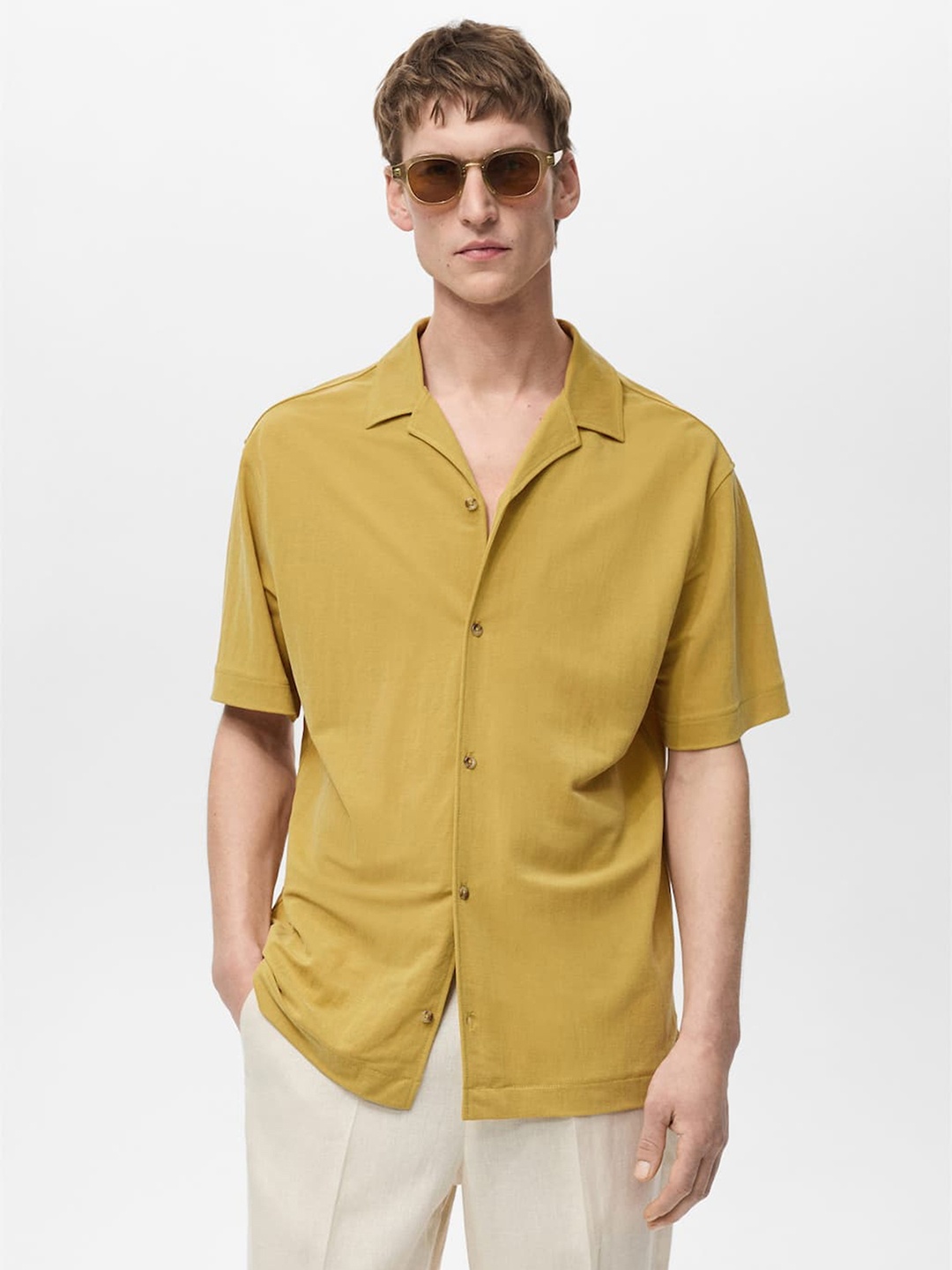 

MANGO MAN Opaque Casual Shirt, Mustard