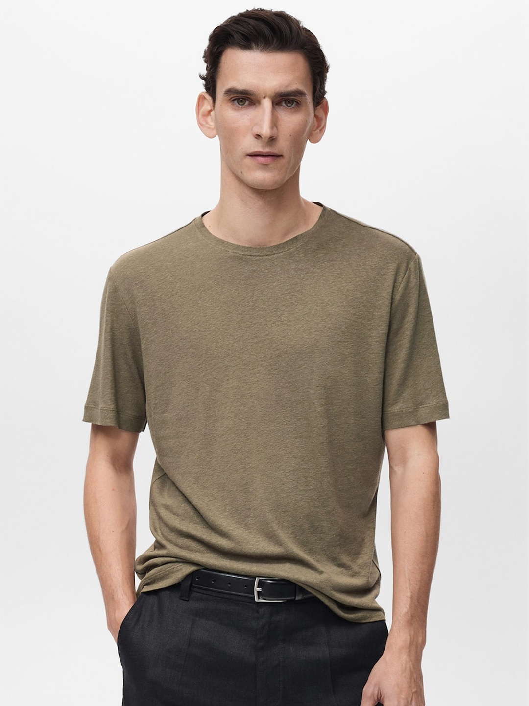 

MANGO MAN Slim Fit T-shirt, Olive