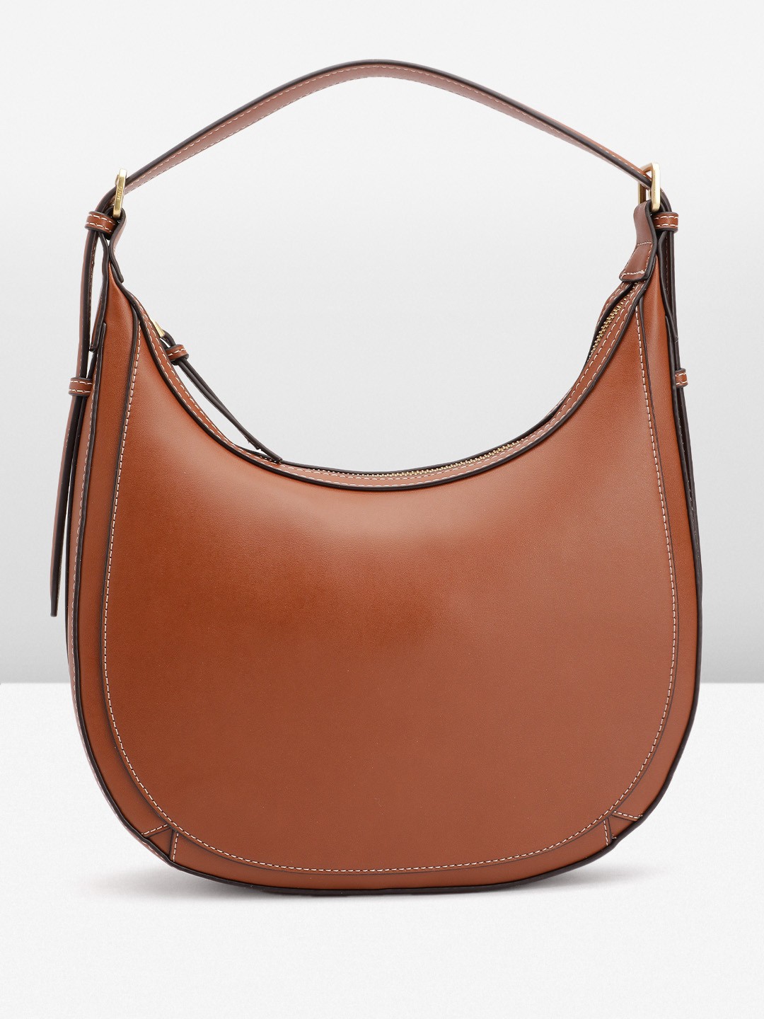 

MANGO Structured Shoulder Bag, Brown