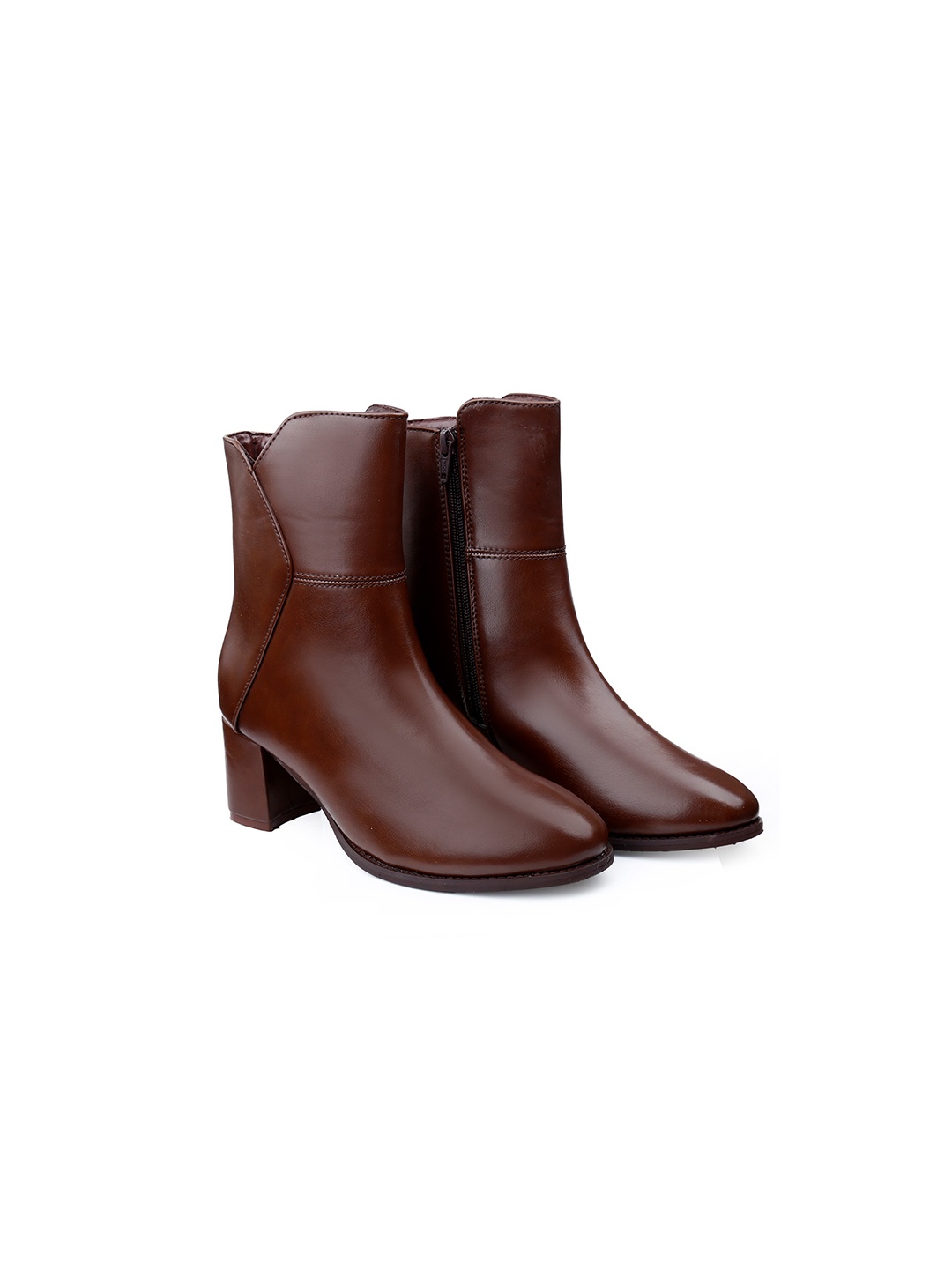 

Bxxy Women Ankle Boots and Block Heel, Brown