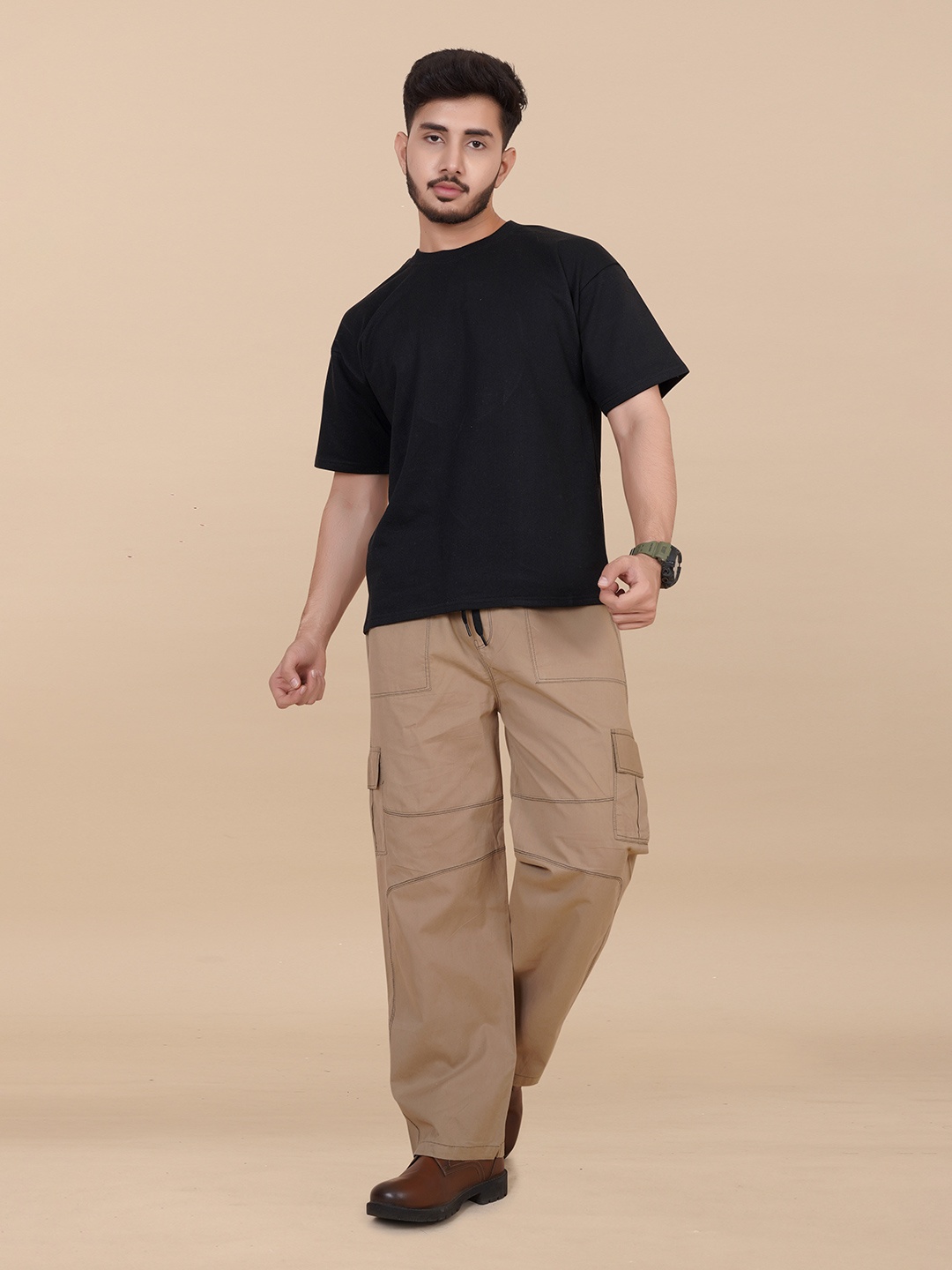 

Moda Rapido Men Printed Pockets T-shirt, Black