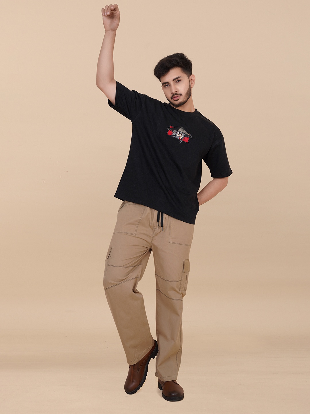 

Moda Rapido Men Printed Pockets T-shirt, Black