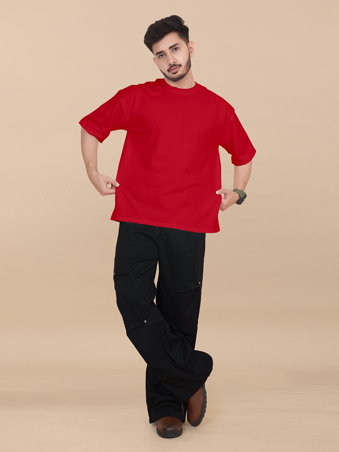

Moda Rapido Men Pockets T-shirt, Red
