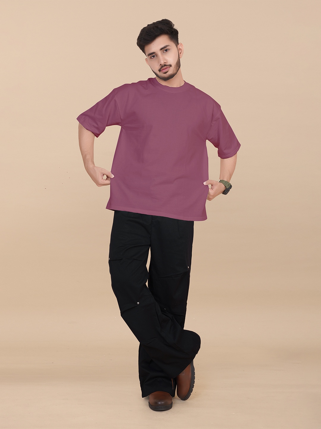 

Moda Rapido Men Pockets T-shirt, Peach