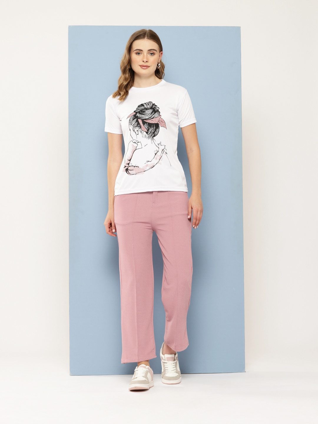 

Aarika Printed Pure Cotton T-shirt with Trousers, Pink