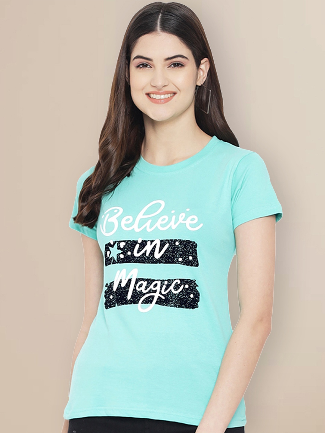 

Metronaut Women Typography Printed T-shirt, Blue
