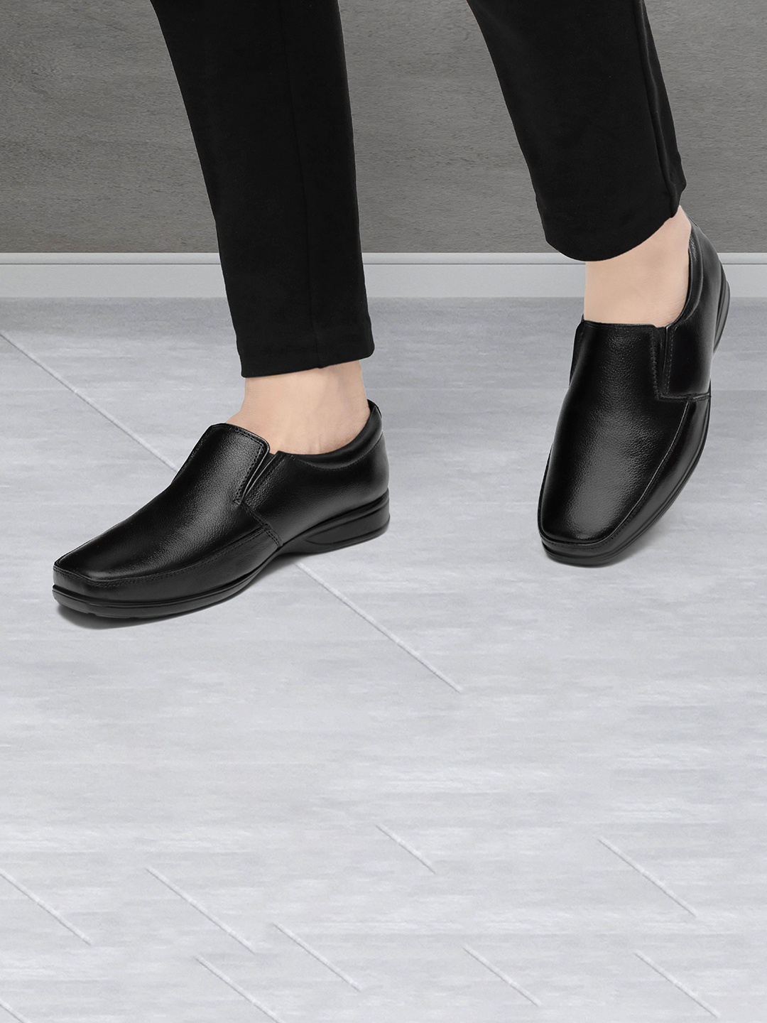 

Butello Men Formal Slip On Shoes, Black