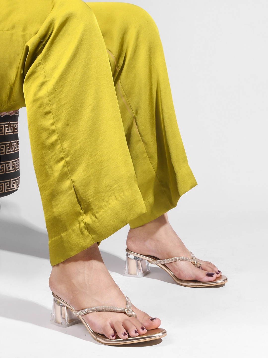 

TRYME Party Block Sandals, Rose gold