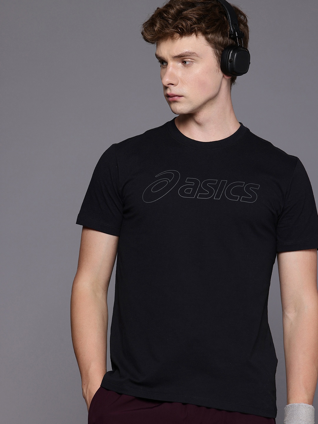 

ASICS Brand Logo Printed Training T-shirt, Black
