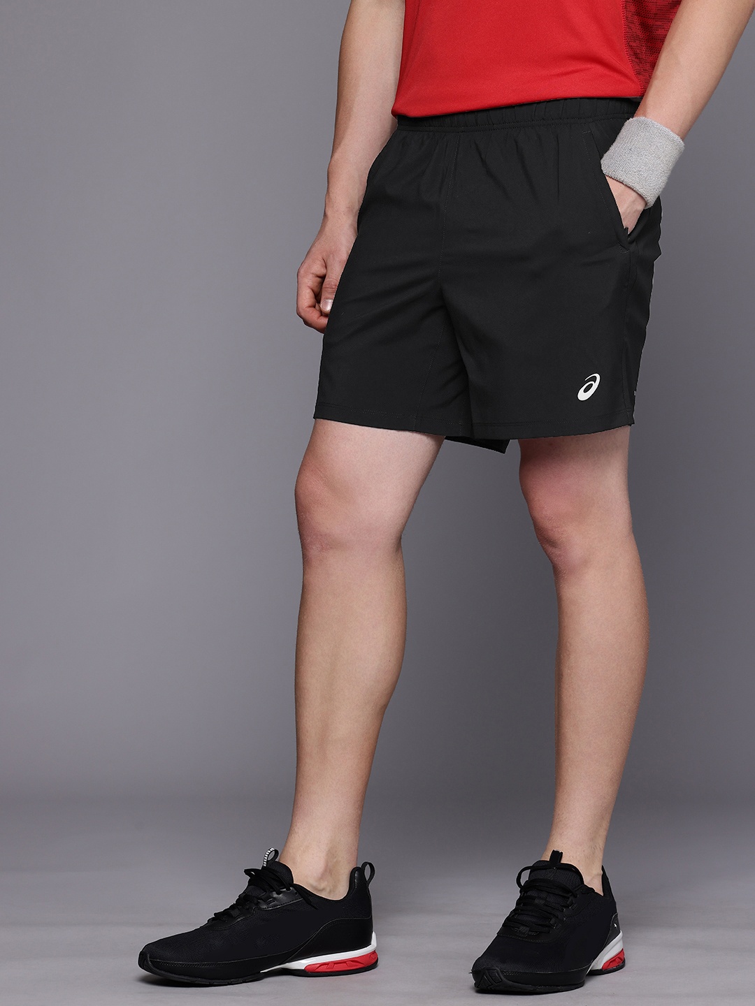 ASICS Men Running Sports Shorts, Black