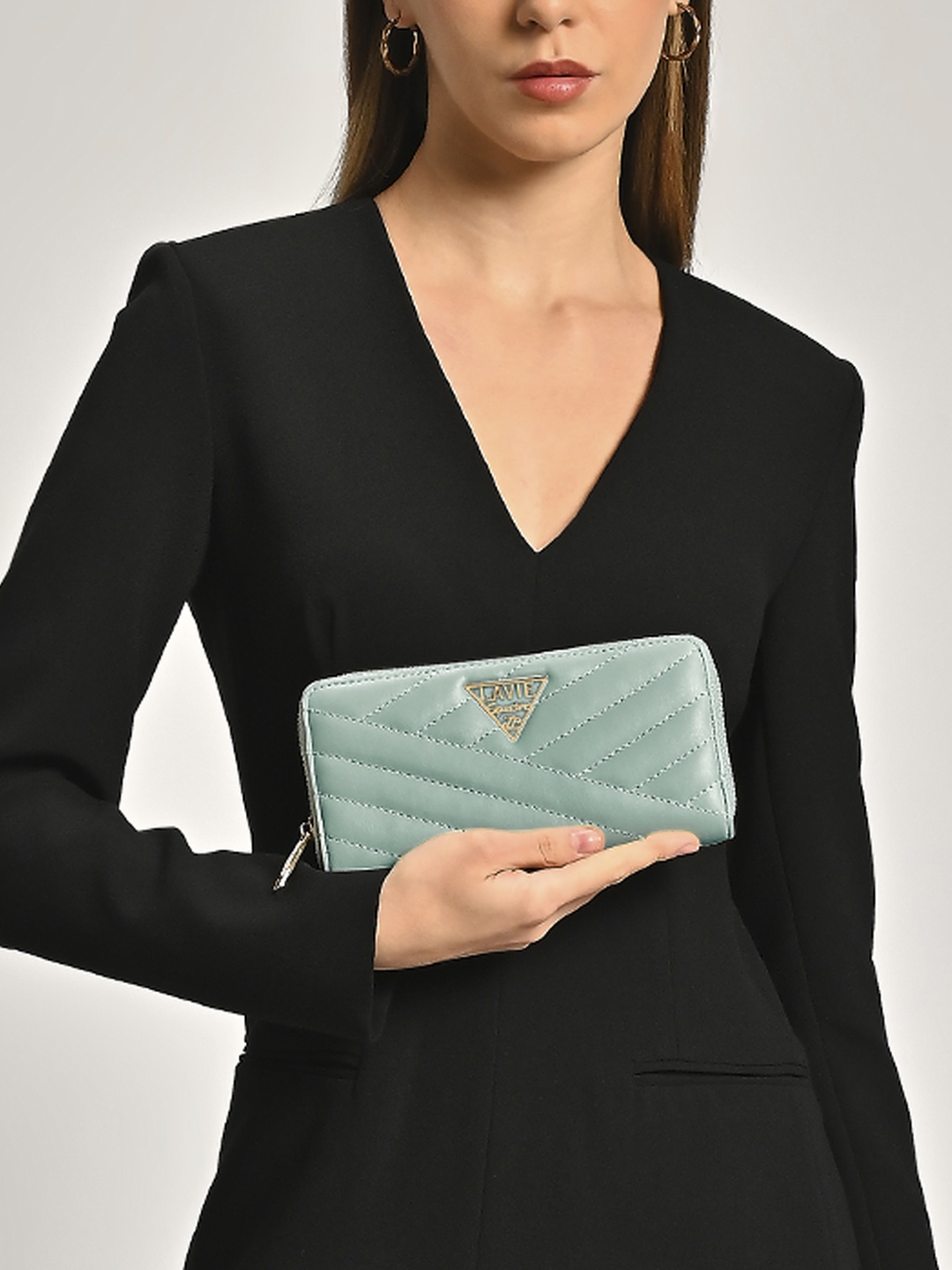 

LAVIE Signature Women Berlin Quilted Zip Around Wallet, Sea green