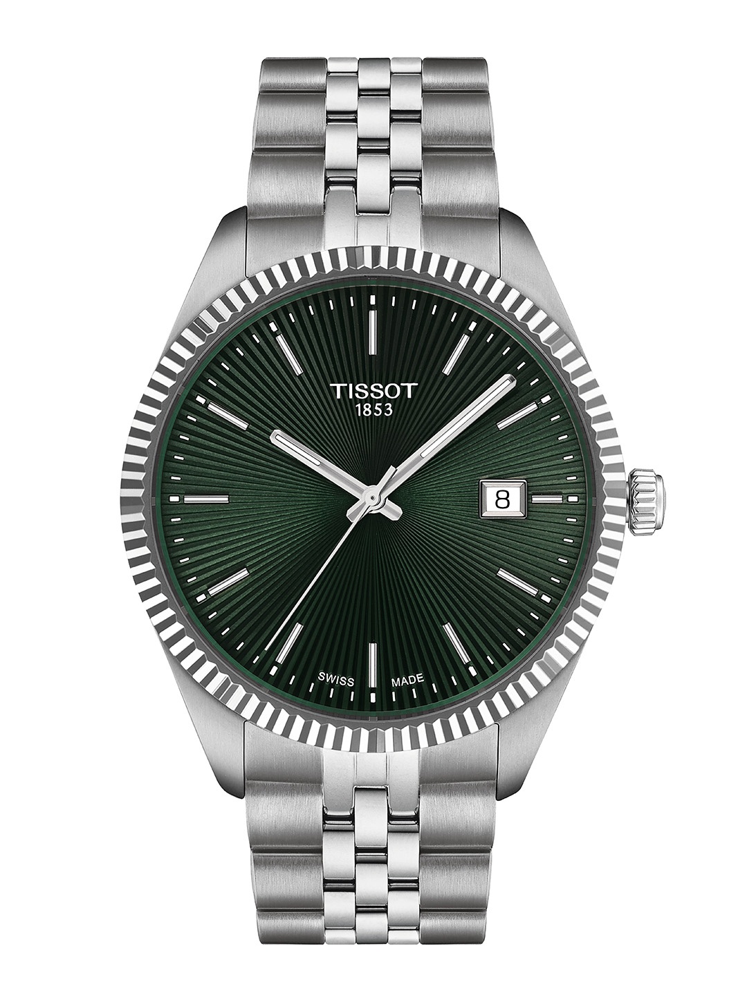 

TISSOT Men Dial & Stainless Steel Bracelet Style Straps Analogue Watch T1564101109100, Green