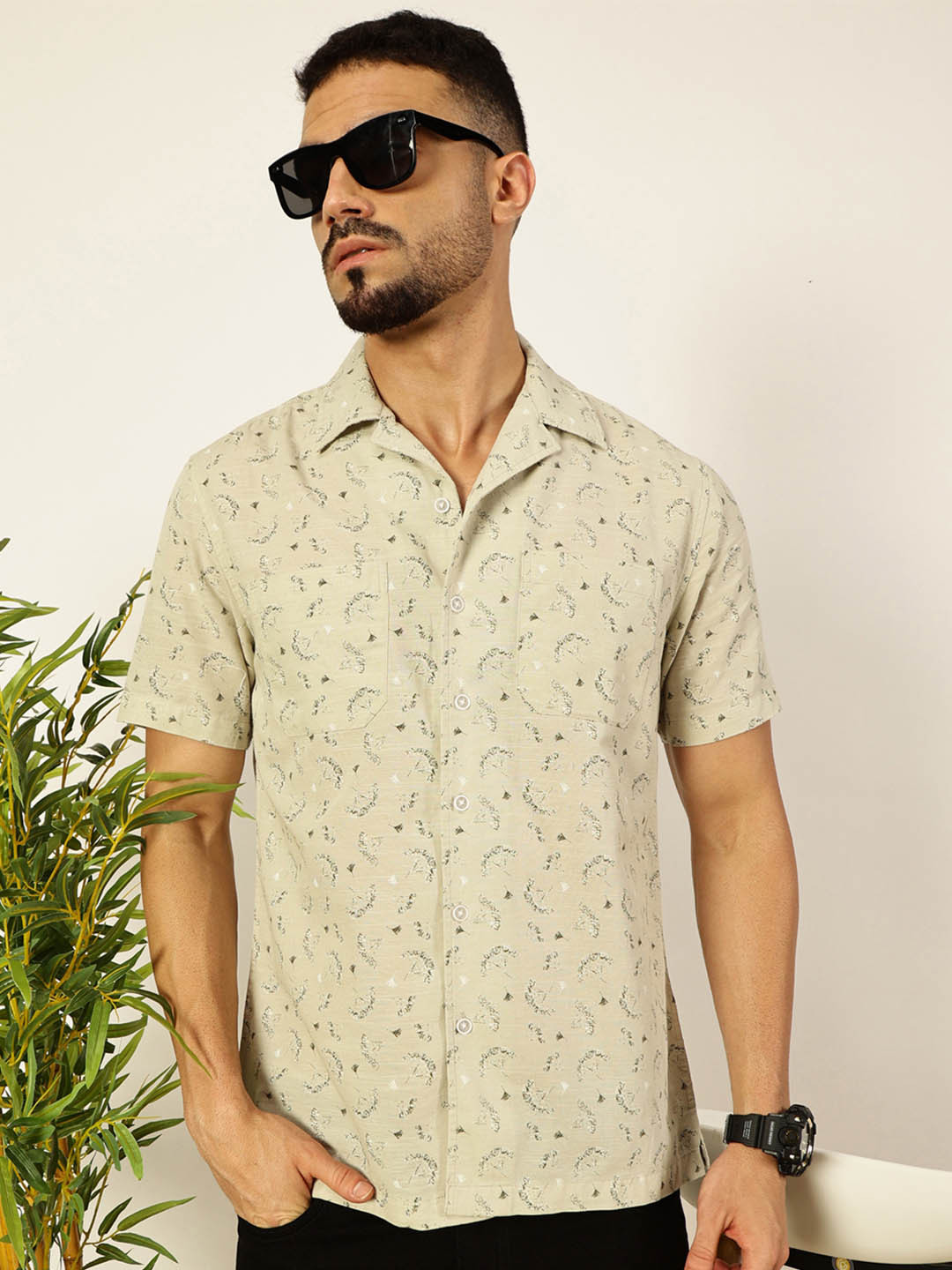 

THE BEETEL HOUSE Men Relaxed Opaque Casual Shirt, Olive