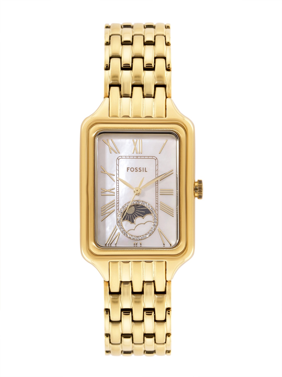 Fossil Women Raquel Mother of Pearl Patterned Dial Analogue Watch ES5398I, White