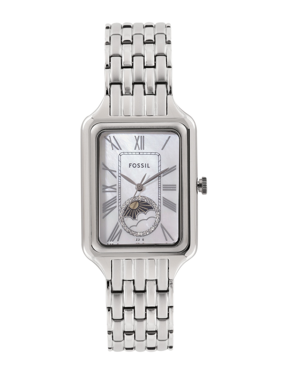 Fossil Women Raquel Mother of Pearl Patterned Dial Analogue Watch ES5400I, White