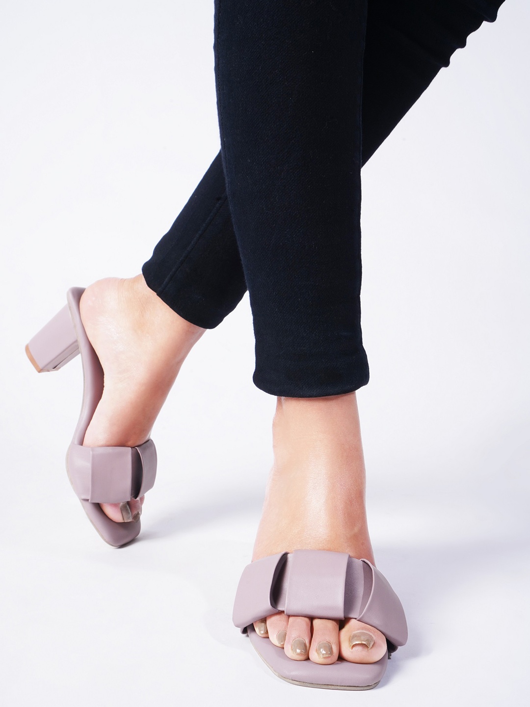 

TRYME Ethnic Block Sandals, Pink