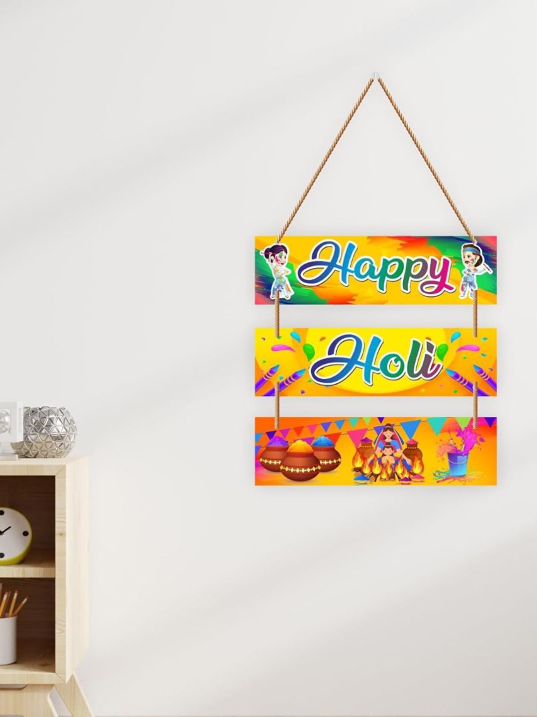 

CVANU Yellow & Red Holi Wall Hanging