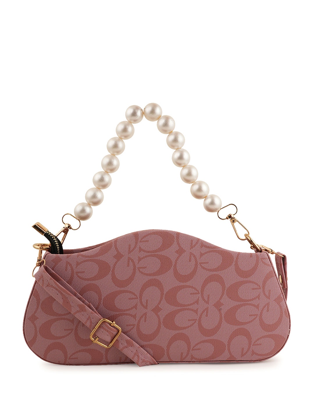 

Flingo Leather Structured Handheld Bag, Pink