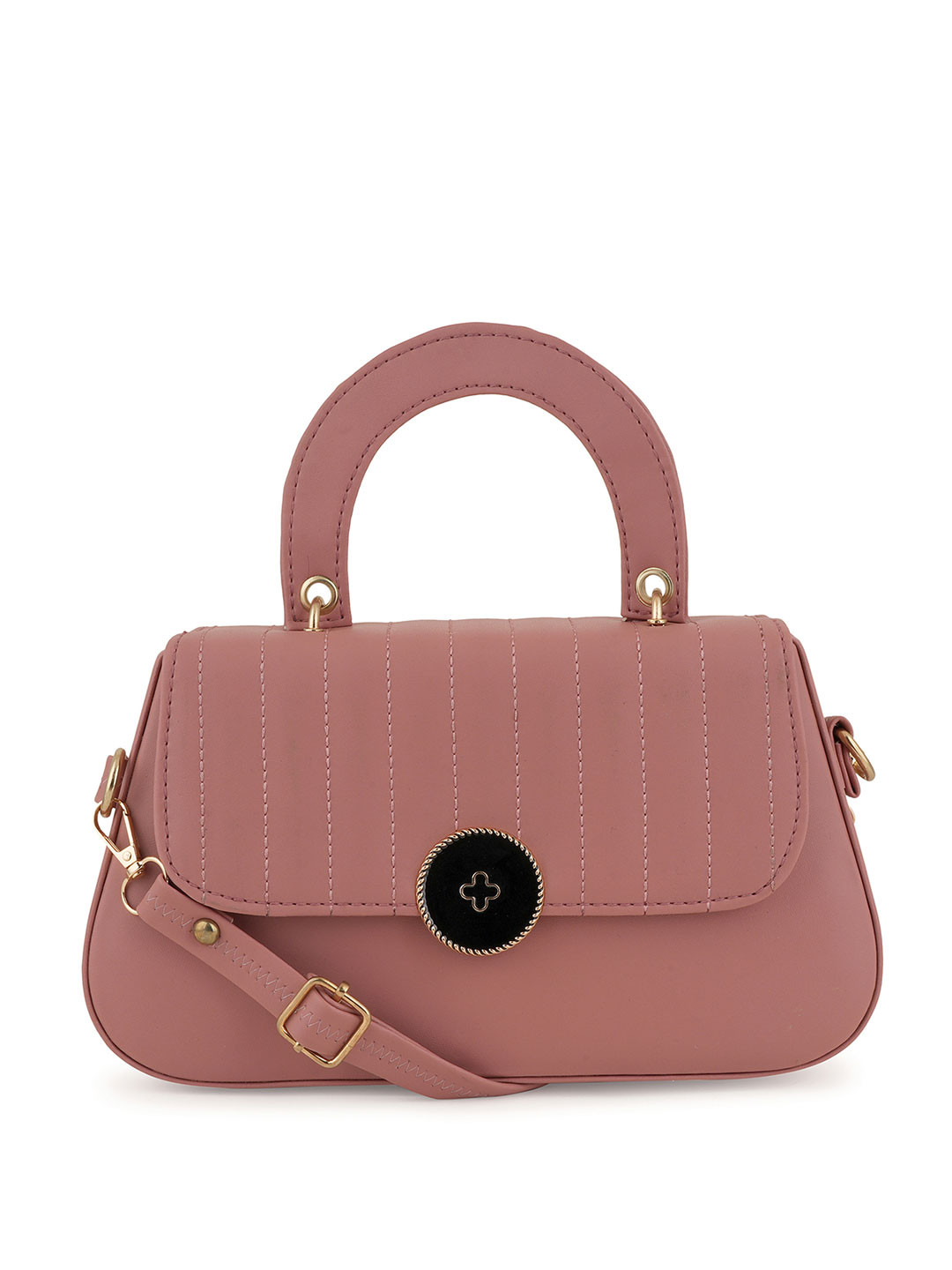 

Flingo Leather Structured Handheld Bag, Peach
