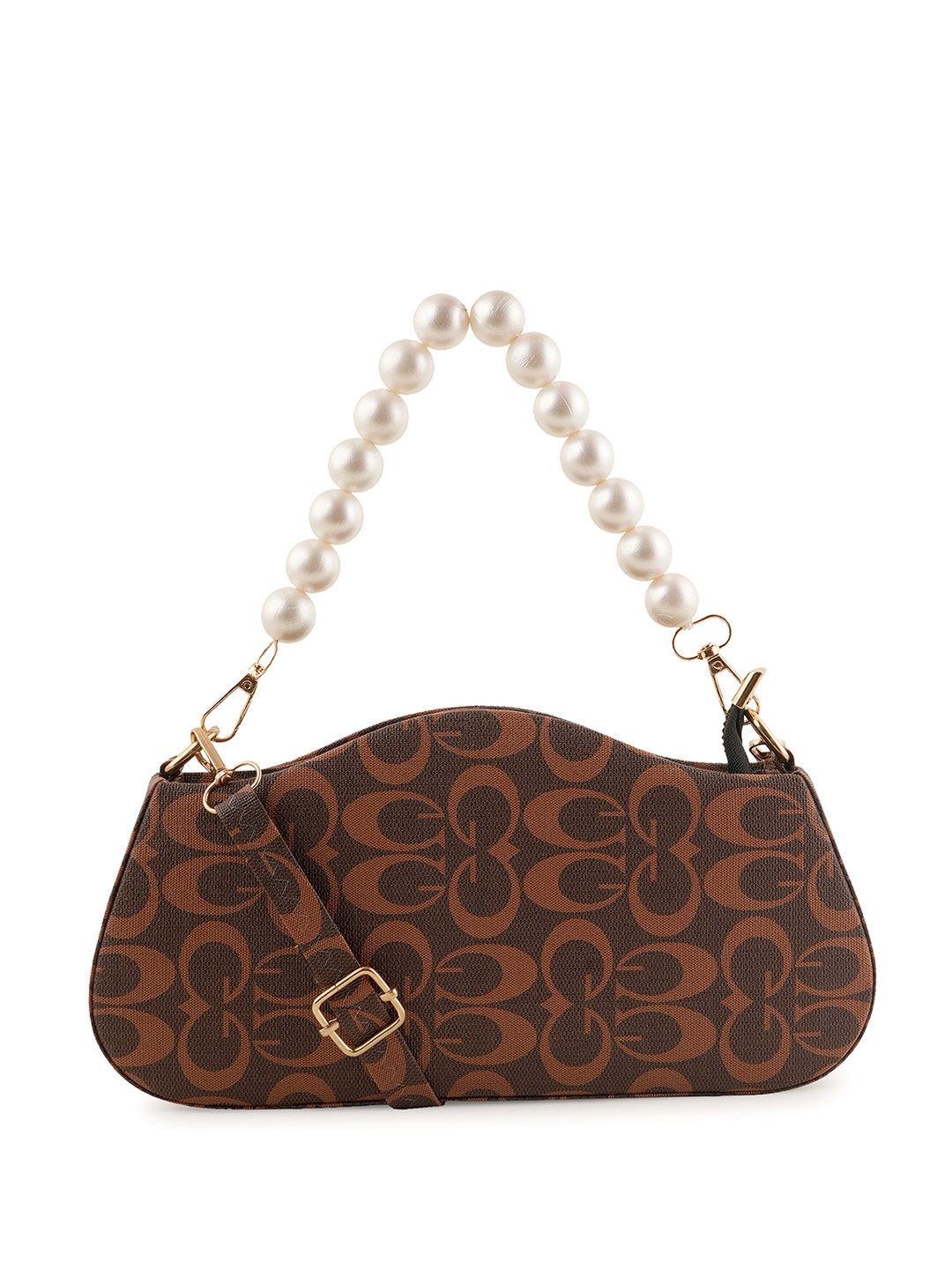 

Flingo Leather Structured Handheld Bag, Brown
