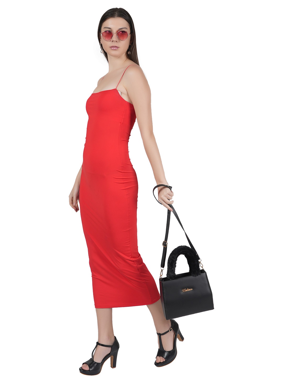 

Flingo Leather Structured Handheld Bag, Peach