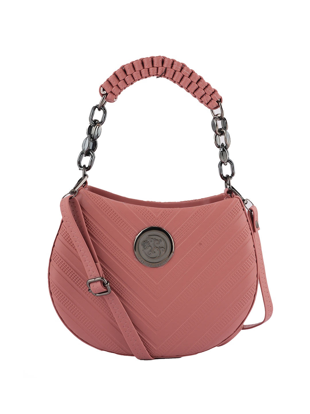 

Flingo Leather Structured Handheld Bag, Peach