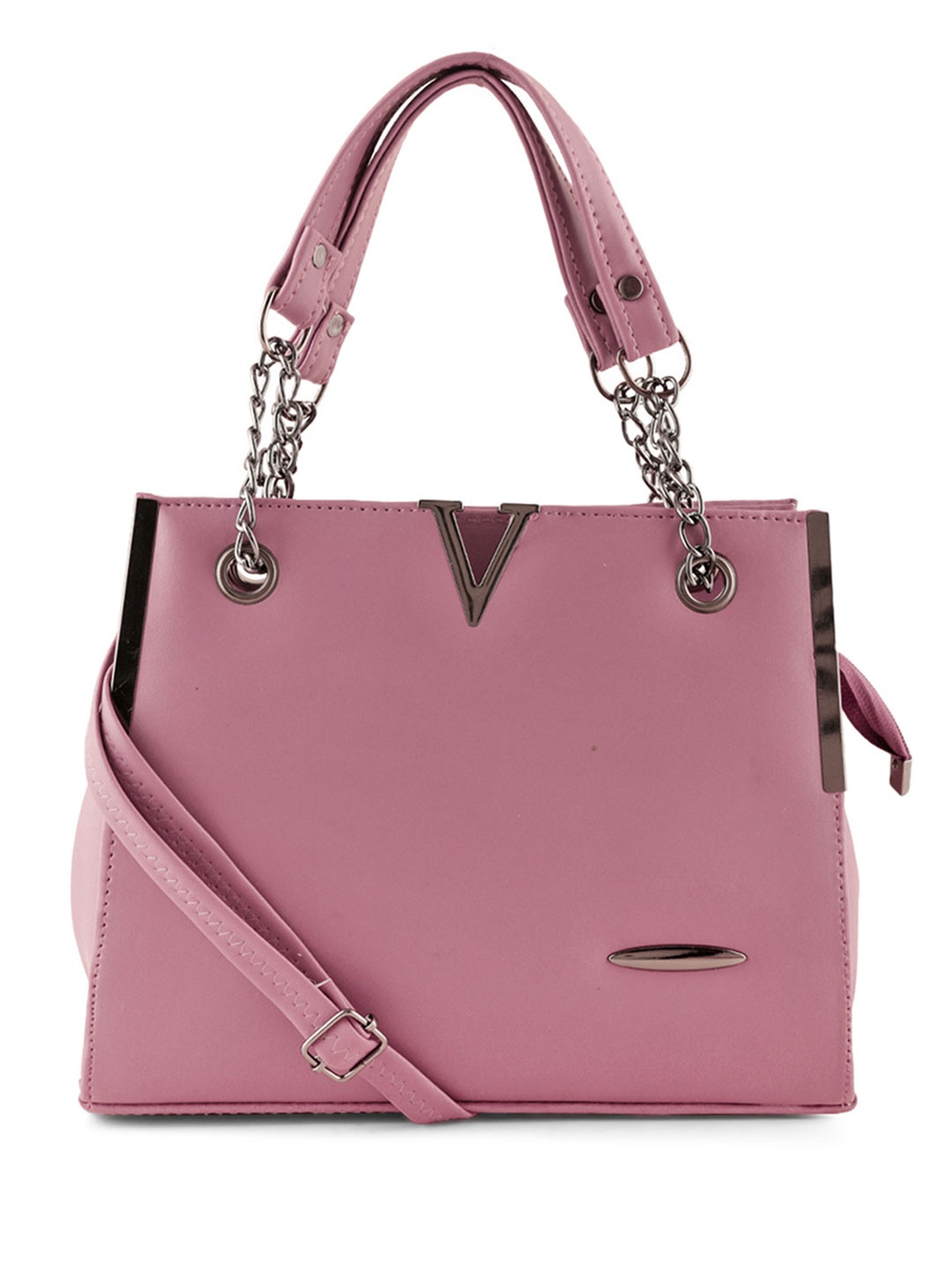 

Flingo Leather Structured Handheld Bag, Peach