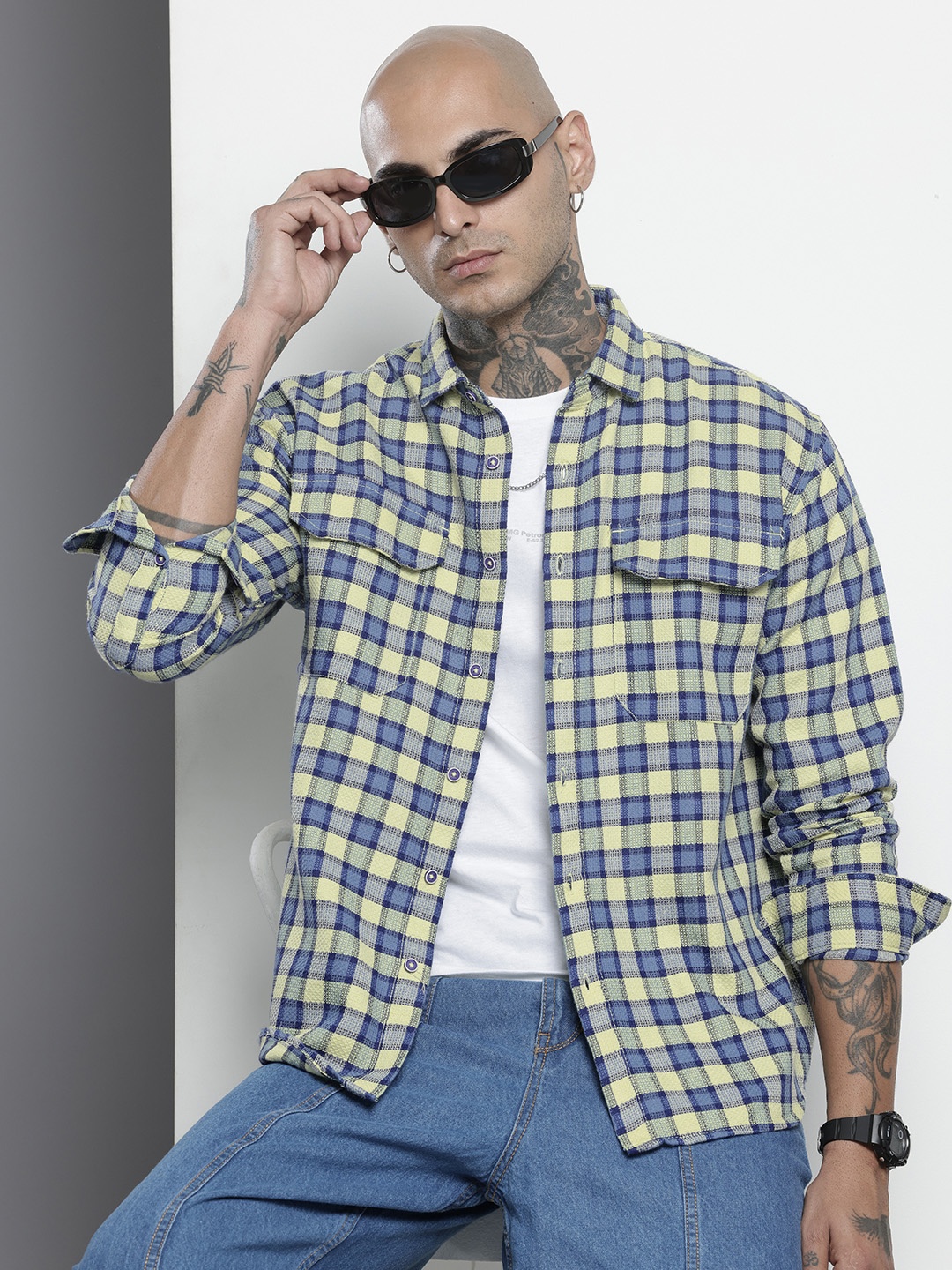 

The Indian Garage Co Checked Casual Shirt, Blue