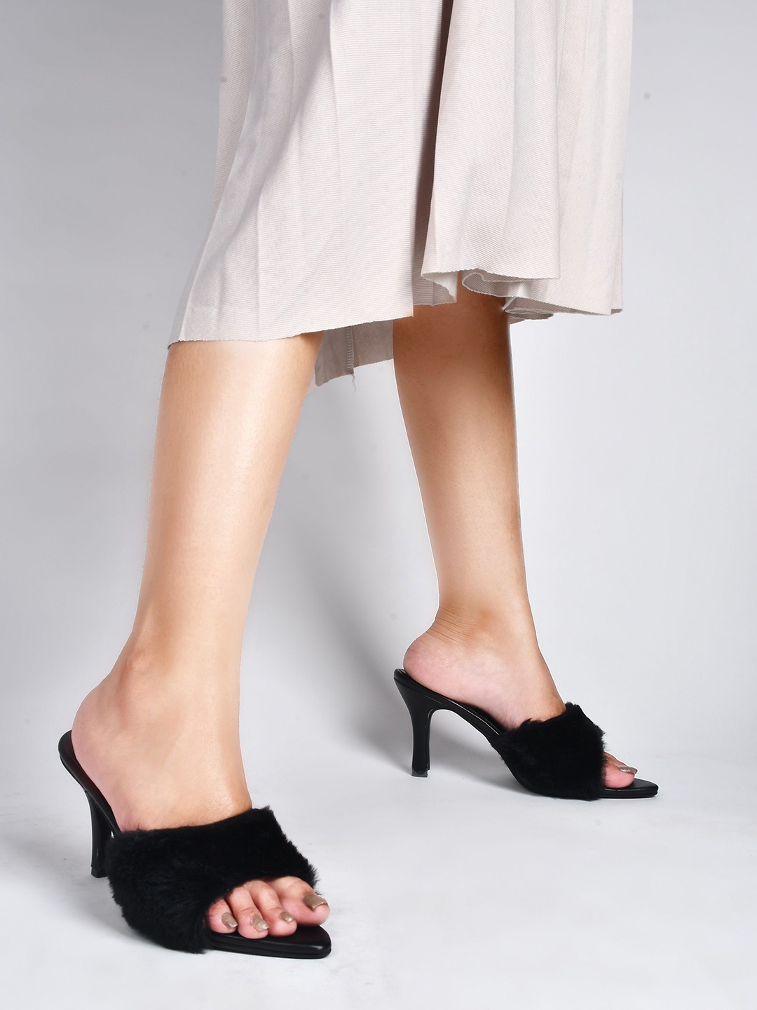 

TRYME Party Stiletto Sandals, Black