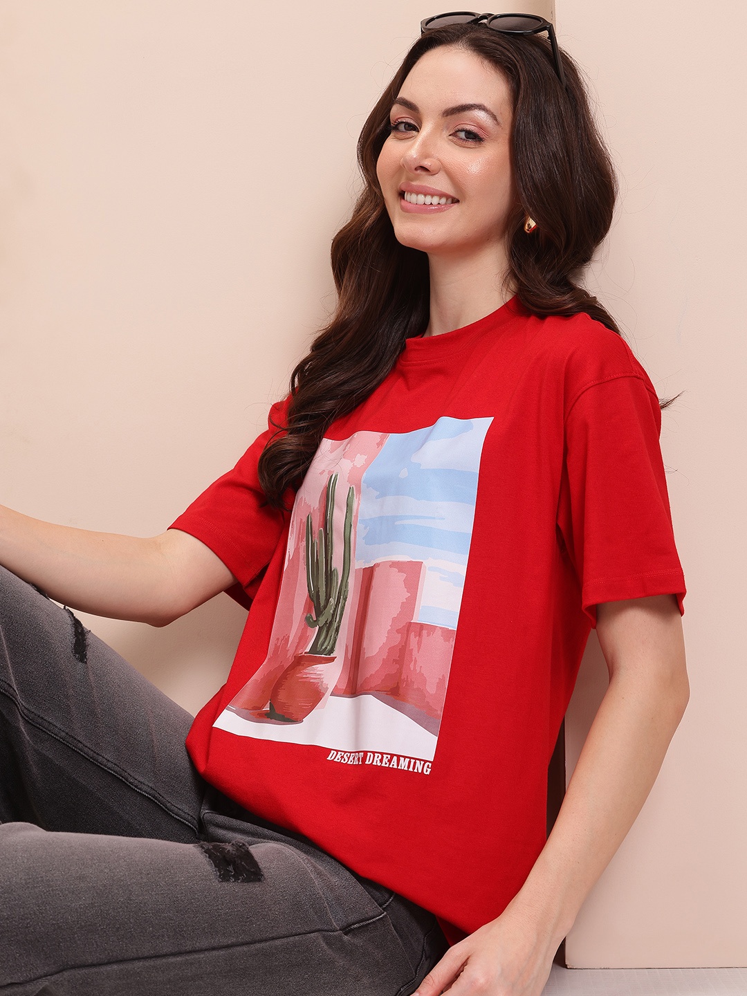 

Mast & Harbour Graphic Printed T-shirt, Red