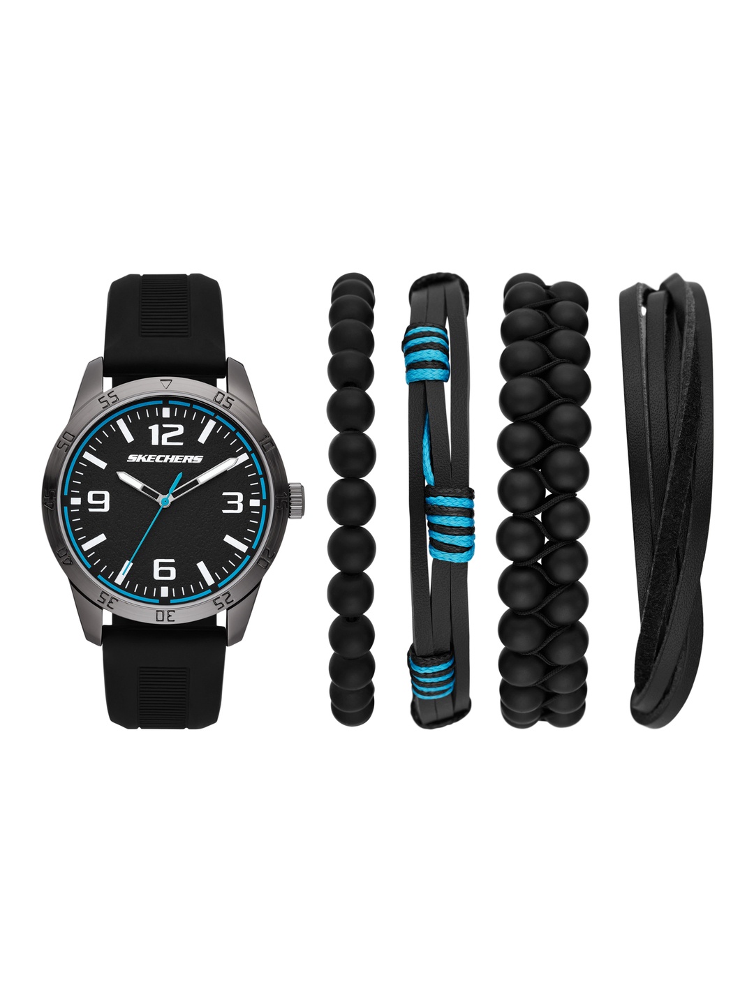 

Skechers Men Pop Color Set Analogue Watch And Bracelets SR9092, Black