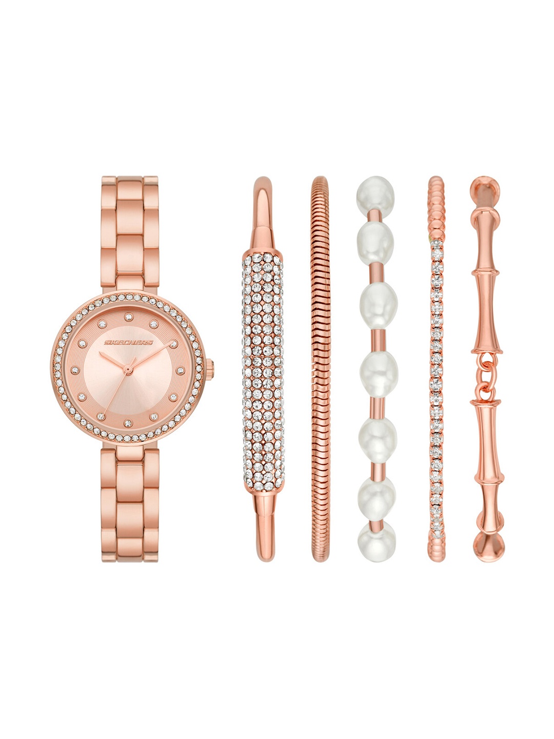 

Skechers Bracelet Glitz Watch Gift Set-SR9079, Rose gold