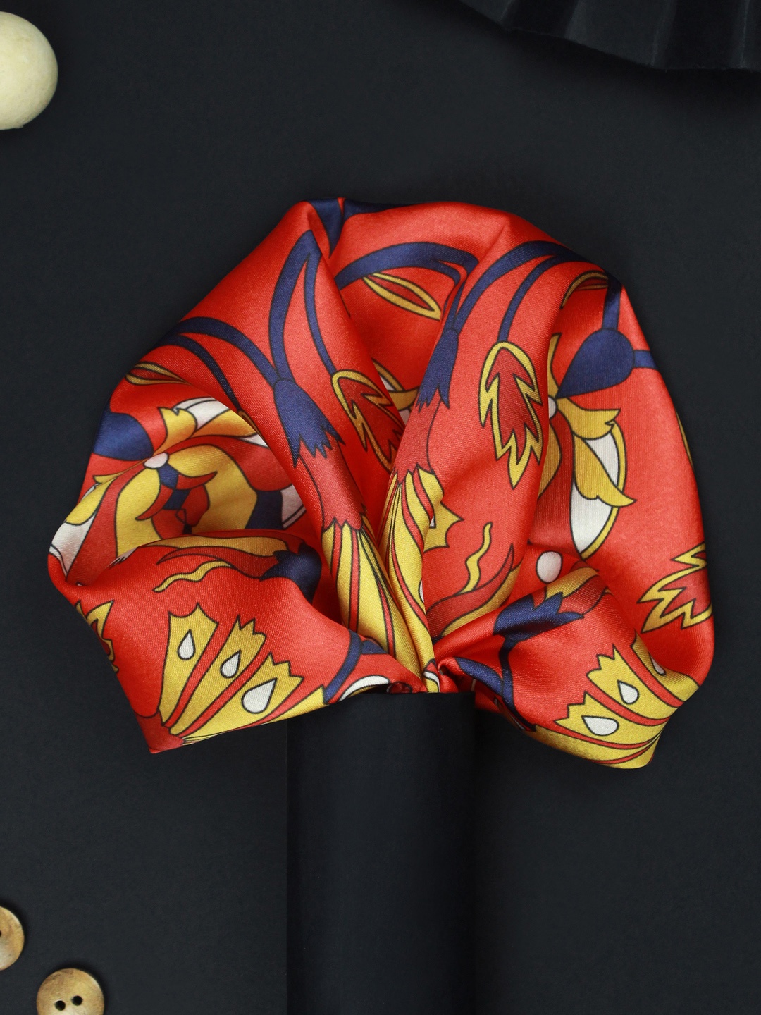 

House of Pataudi Printed Silk Pocket Squares, Blue